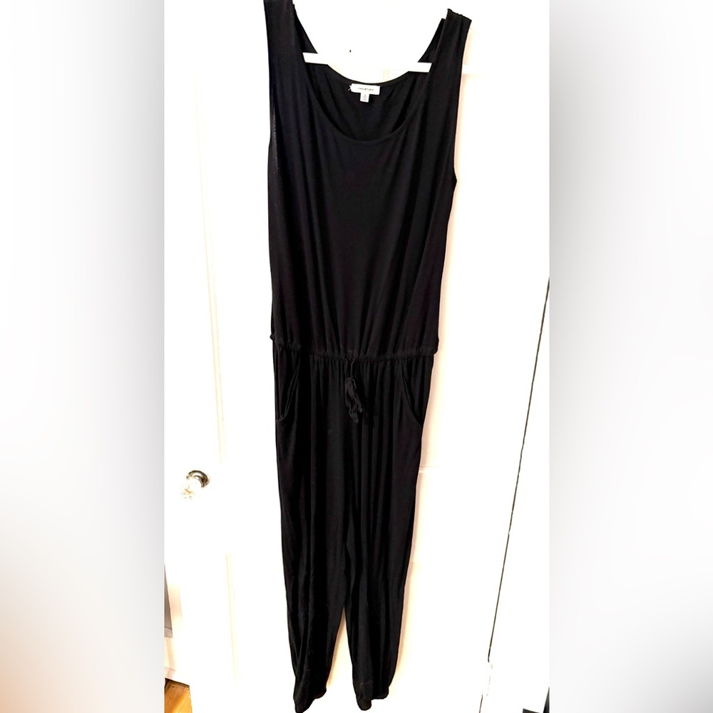 Max Studio Black Casual Sleeveless Jogger Jumpsuit